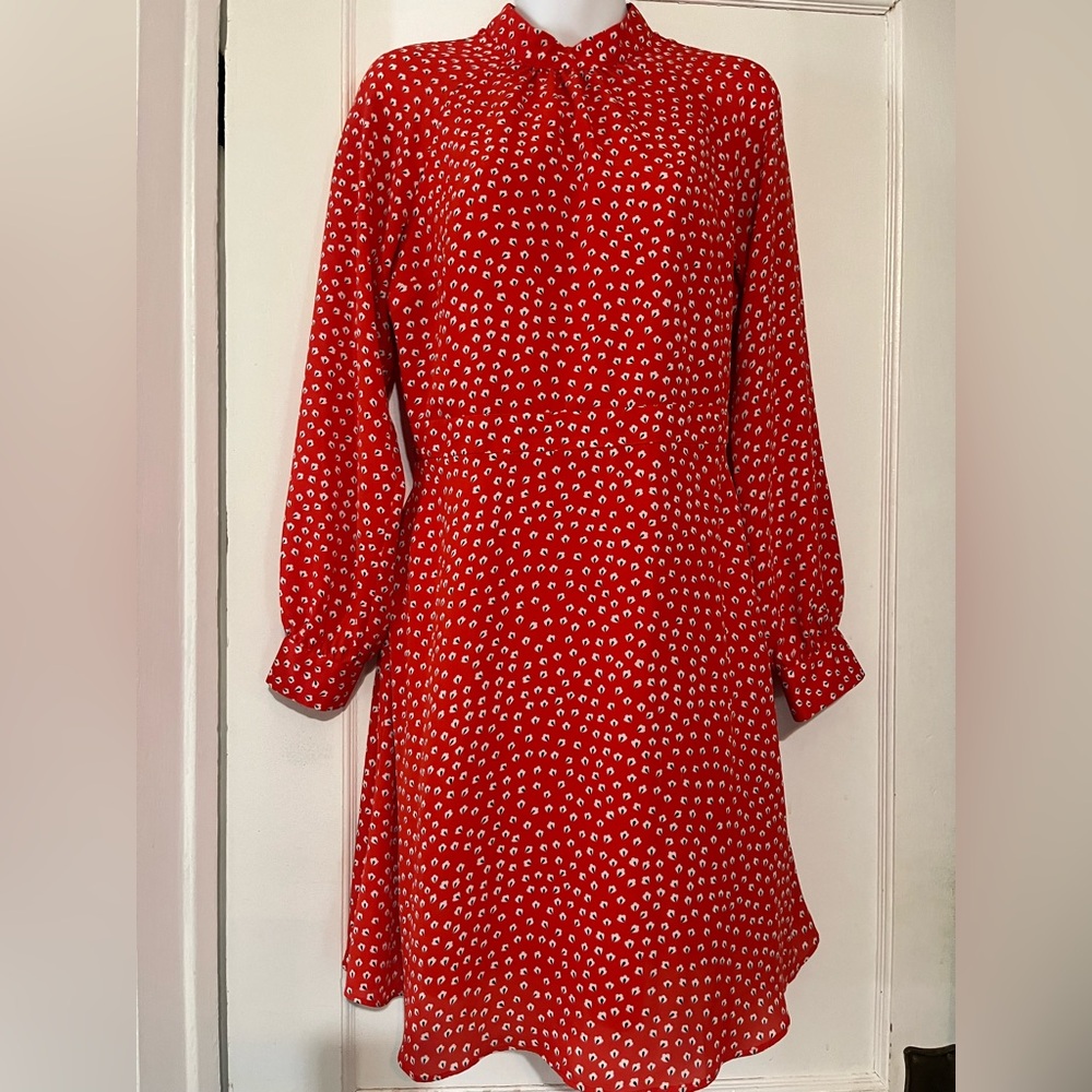Red/orange dress with pattern